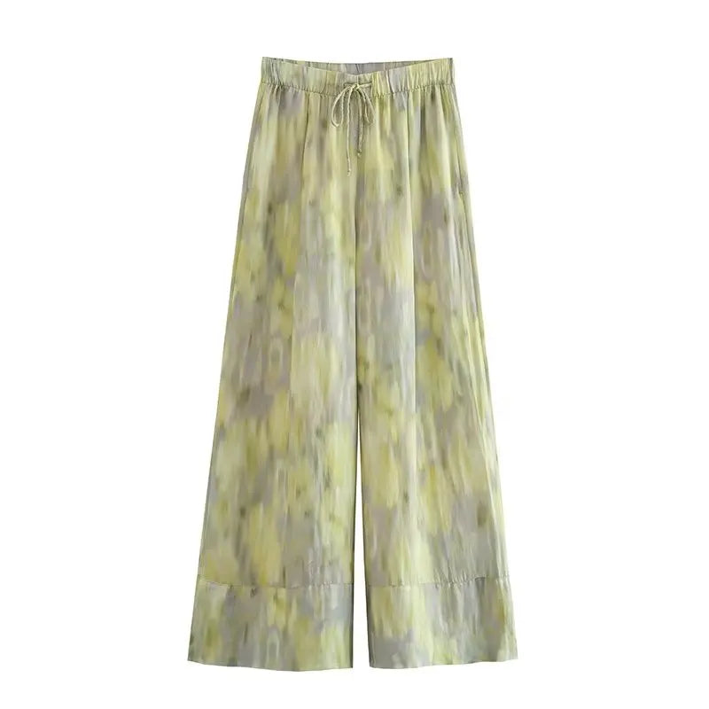 Woman Fashion Vintage Printed Trousers