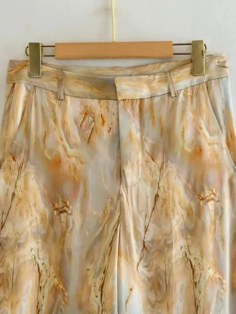 Woman Fashion Vintage Printed Trousers