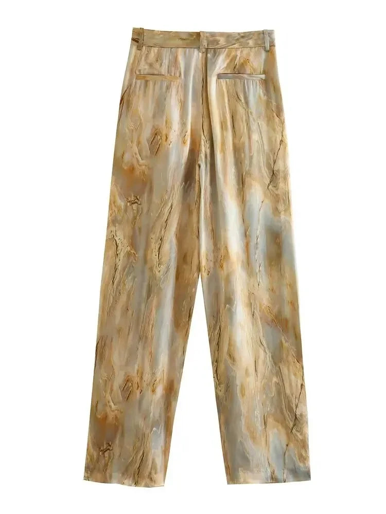 Woman Fashion Vintage Printed Trousers