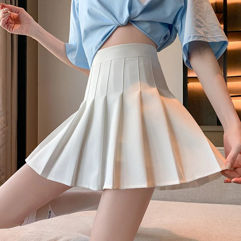 High Waist Stretchy Mini Pleated Skirts