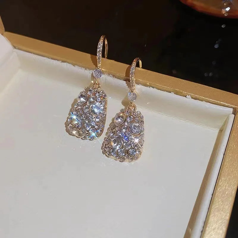 Zircon Square Pendientes Earrings